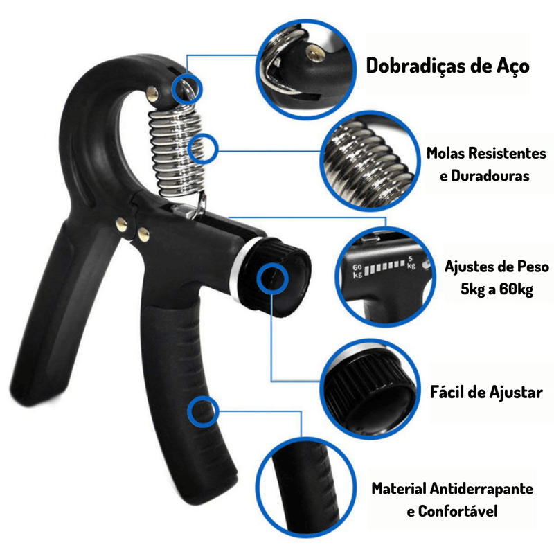 Hand Grip Ultra® - Fortalecedor de Antebraço com Ajuste de Peso Compre 1 Leve 2 Unidades